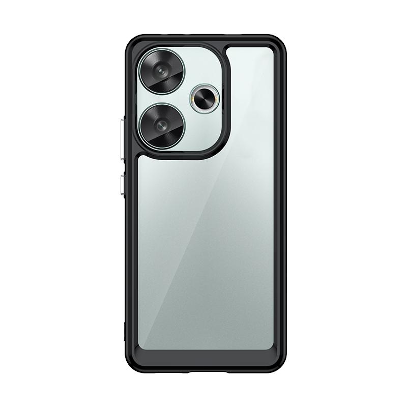 For Poco F6 Clear Case For Xiaomi Poco F6 Fundas Cover Coque Hard Translucent Soft TPU Frame Protective Phone Case Poco F6