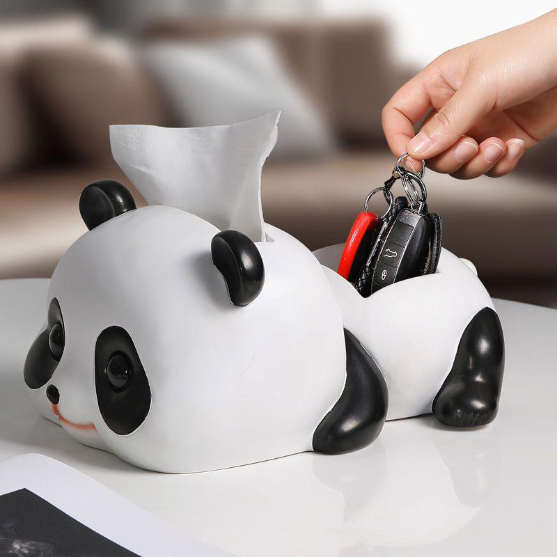 Kreativ Panda Tissuebox & Förvaringsorganisatör för Vardagsrum eller Matbord