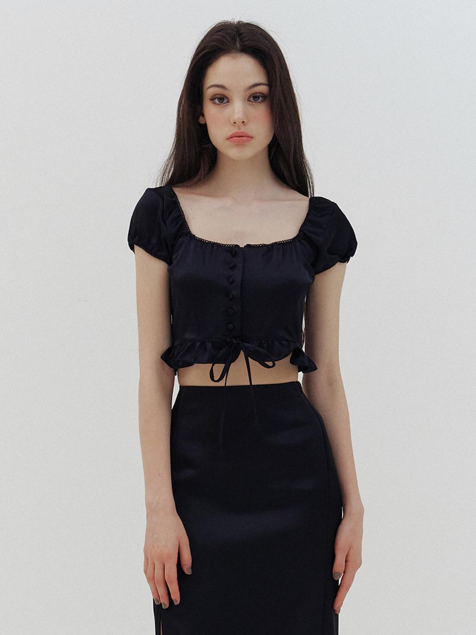 Kinder Baby Baby Black Semi Crop Blouse