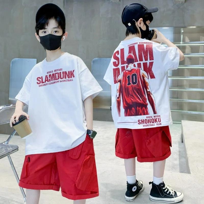 

Children s summer T-shirt Teenage boys summer short-sleeved T-shirt 2025 new loose top children s T-shirt (T Shirt ONLY) 100 білий