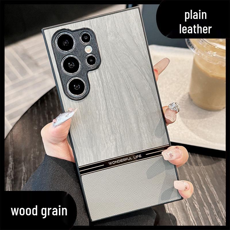 Samsung S25 Ultra Phone Case: New Wood Grain, S24 Silicone S23+ Protective, S22 Plus Full Lens Cover.