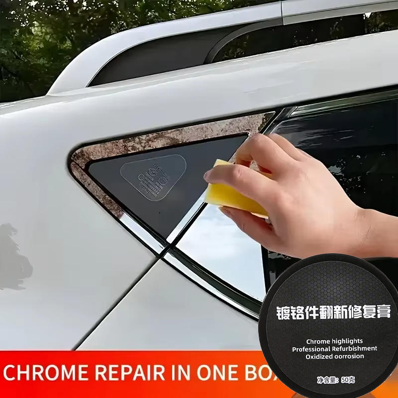 Auto Chrom Politur & Restaurator Paste - Metallpolitur für Türgriffe, Fensterzierleisten - Entfernt Rost, Wasserflecken & Oxidation