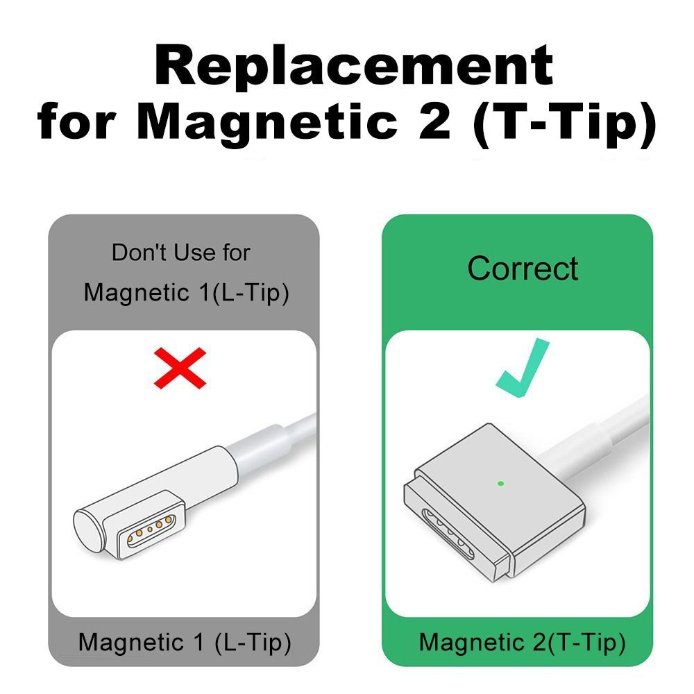 Portable T-Tip Laptop Connector Magnetic Type C to Magnetic 2 USB C Adapter Plug Converter For MacBook Air/Pro