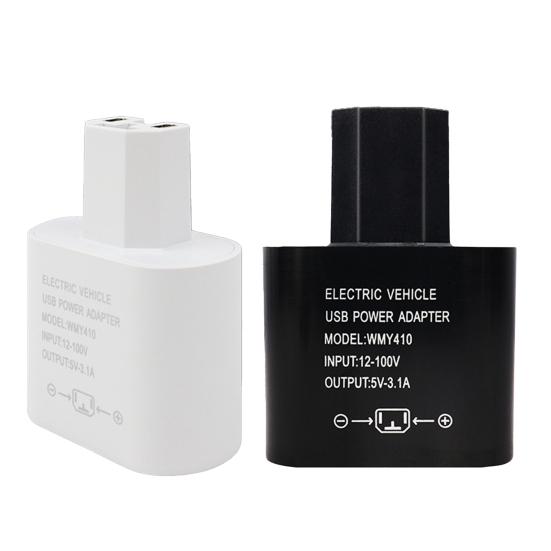 Electric Car Phone Charger LED Digital Display DC 12-100V Electric Vehicle Phone USB Power Adapter with Voltmeter for Smartphone