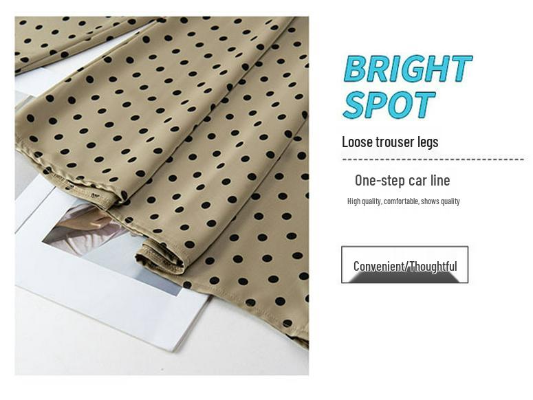 Women's High-Waisted Polka Dot Wide-Leg Culottes - Spring/Summer, Slimming, Comfortable, Nine-Point Length