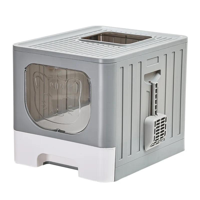 The drawer type cat litter box is fully enclosed and anti-splash cat toilet is opened and the kitten is deodorized.