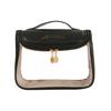 HK8297 Waterproof Clear Design Makeup Bag Large Capacity Cosmetic Bag PU Leather+PVC Travel Toiletry Organizer with Portable Handle Strap