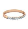 Blue Topaz Half Eternity Design Band Ring -925 Sterling Silver Rose Gold Vermeil