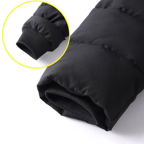 Men's Warm Cotton Coats Winter Color Matching Hooded Detachable Warm Coats Men's Large Size Wadded Jackets