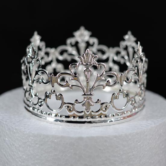 Cake Topper Rust-proof Realistic Looking Metal Crown Cake Topper Royal Themed Baby Shower