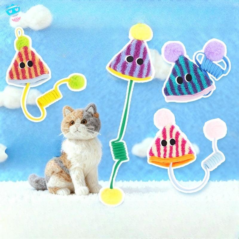 Cat Toys Self-Hi Boredom Swinging Hanging Door Hairball Elastic Rope Cat Cuddle Stick Spring Ringing Paper Pet Supplies
