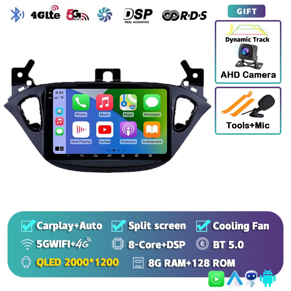 Android 14 Carplay Auto For Opel Corsa 2015-2019 For Opel Adam 2013-2016 Car Radio GPS Multimedia Player DSP Stereo 2din 2 Din