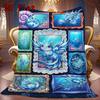 Oceanic Fantasy Creatures 2D Flat Pattern Flannel Blanket, High Quality All Seasons, Home Decor, Warmth and Comfort, Perfect for Christmas Gifts.