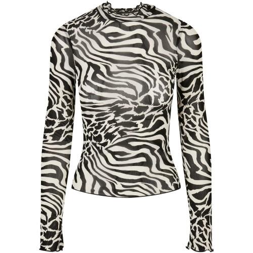 Urban Classics Womens/Ladies All-Over Print Mesh Turtle Neck Long-Sleeved Top