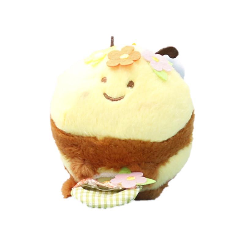

Bee Fluffy Cartoon Keychain With Grid Bag Decoration For Kids And Gifts Teens