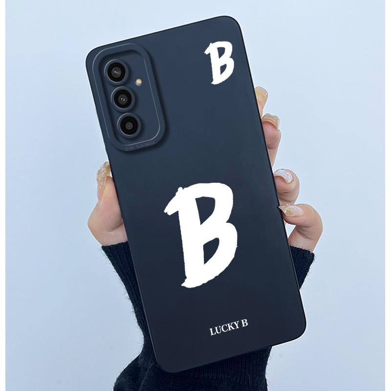 For Samsung Galaxy M13 4G M23 F23 Buddy 2 5G Cover Case Initial Letter Silicone Soft Phone Bumper for Samsung SM-M135F Casing