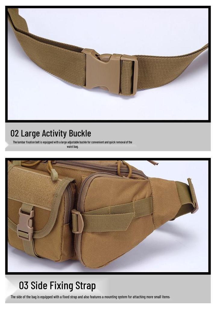 Men's Waterproof Tactical Oxford Waist Bag for Outdoor Sports & Fishing.