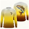 Fiske T-skjorter 3D-trykk Fiskeklær Pustende T-skjorte Langermet Sommer Utendørs Sport Rund hals Fiske T-skjorter