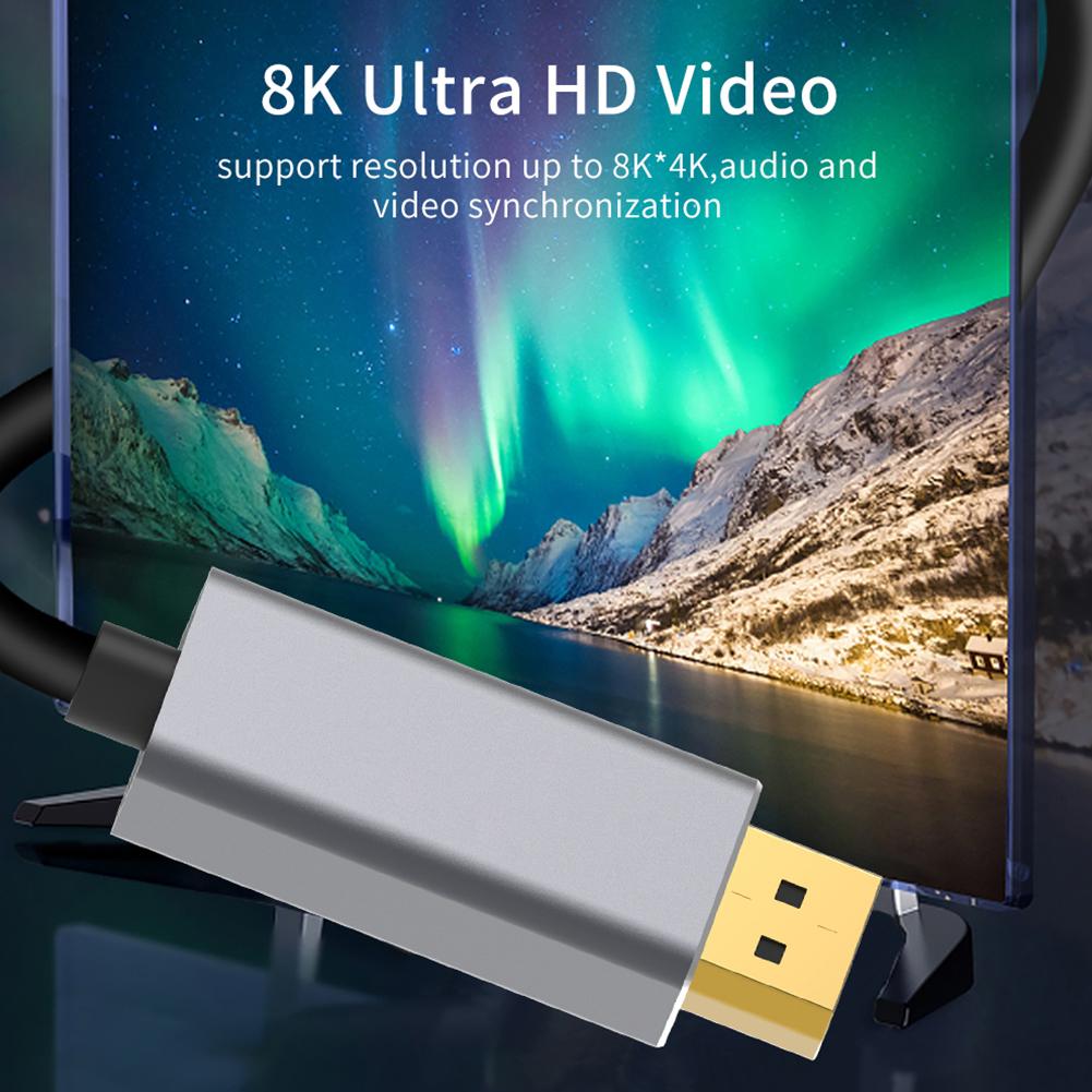 USB C To DisplayPort Cable 6ft (4K@60Hz, 2K@144/165Hz), Compatible with MacBook Pro/Air, iPad Pro/Air, iMac, Surface, Galaxy