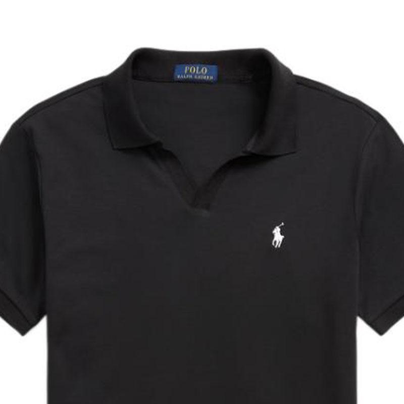 Polo Ralph Lauren SS23 Solid Casual Short Sleeve Polo Shirt Men Tops Black MNPOKNI1N822254-001