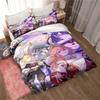 3D Genshin Impact Game Anime Quilt Cover Bed Quilt Cover Double King Bed Quilt Cover Home Textiles Boys Adults