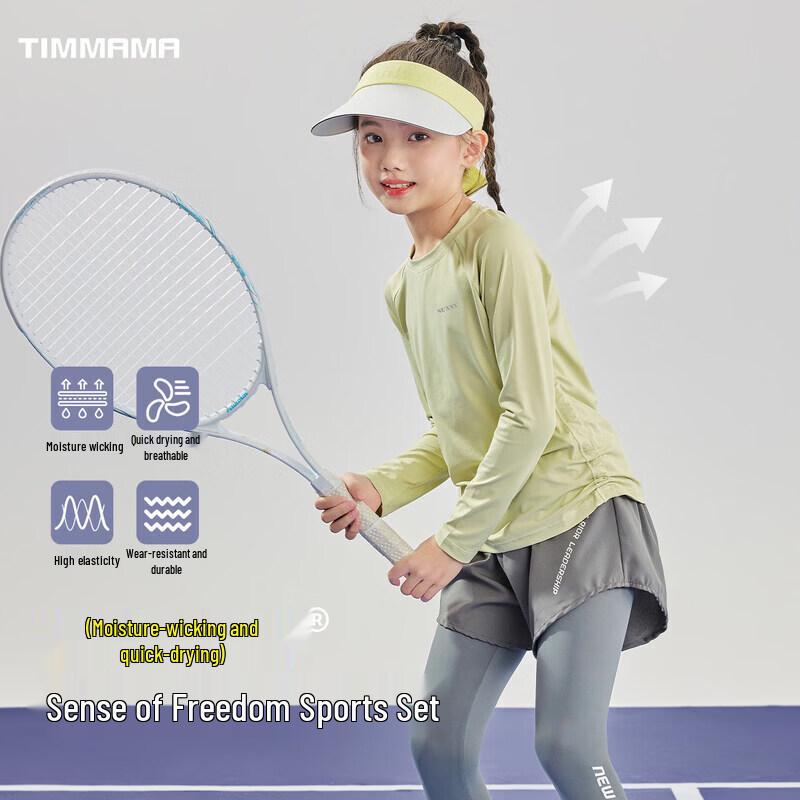 Moonkids Girls' Quick-Dry Long-Sleeve Sports Top