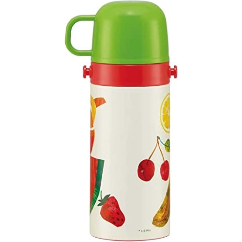 Skater 2WAY Straw with Cup Stainless Steel Kids Water Bottle 350ml The Very Hungry Caterpillar SKCP3-A