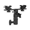 Dual Flash Bracket Umbrella Holder Light Stand Bracket Mount Double Hot Shoe Flash Umbrella Holder for DSLR Camera Accessories