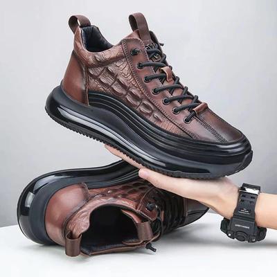 2024 Sonbahar Timsah Desen Erkek Spor Ayakkabı Bağcıklı Günlük Platform Vulkanize Ayakkabı Erkek Kaymaz Koşu Zapatillas Hombre