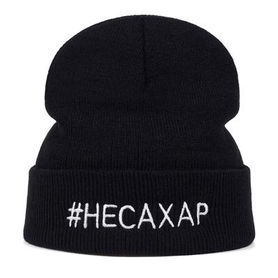 Winter Knitted Hat English Word Embroidery Beanie Hat Warm Hip Hop Bonnet Wool Unisex Caps