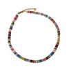 Colorful Beaded Natural Stone Necklace: 2024 Euro-American Fashion Dopamine Sweater Chain for Women