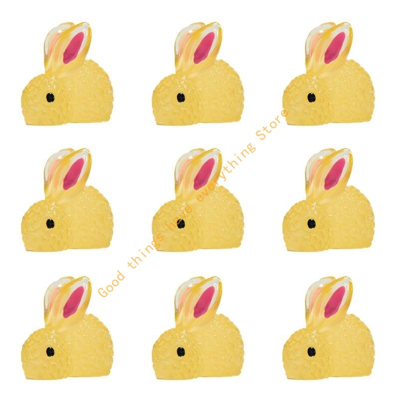 500 Pieces Glow Miniature Bunnies Figurines Resin Rabbits for Indoor and Outdoor Micros Landscape Decoration 55KF