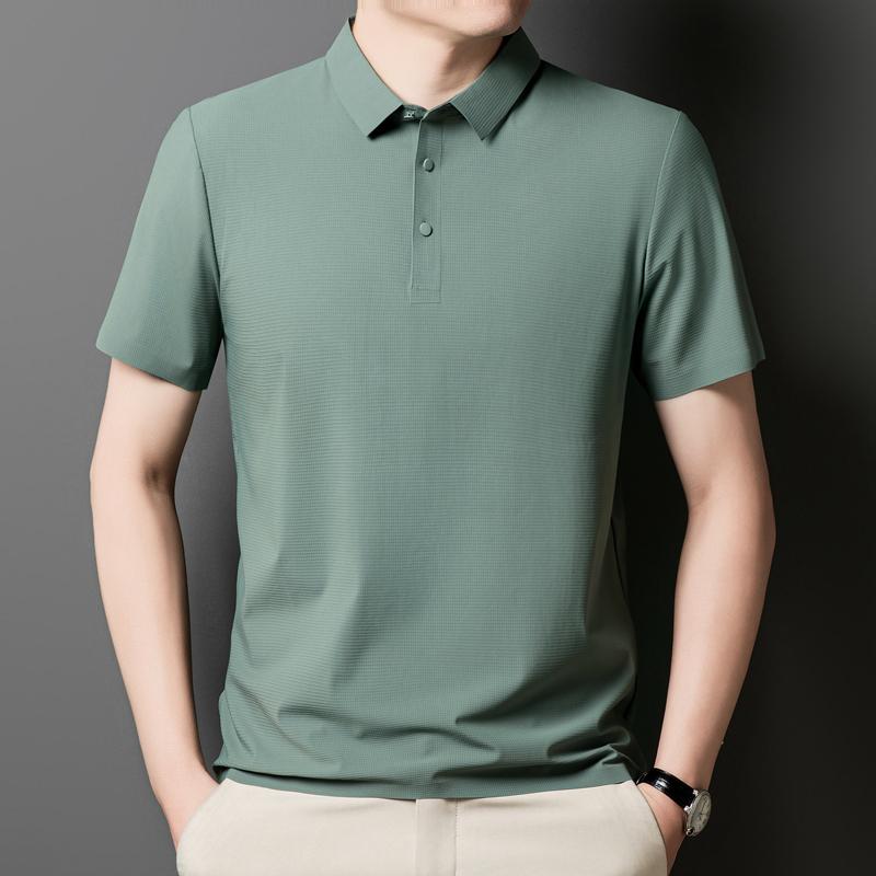 Ice Silk POLO Shirt Short-sleeved T-shirt Casual Polo Shirt T-shirt