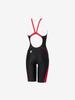 Speedo Flex Sigma New Junior Open Back Kneeskin 1 Competition Size 130 Swimsuit, Black/Red,