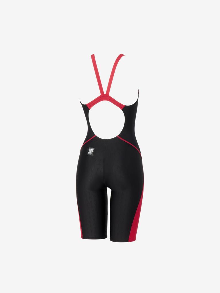 Speedo Flex Sigma New Junior Open Back Kneeskin 1 Competition Size 130 Swimsuit, Black/Red,