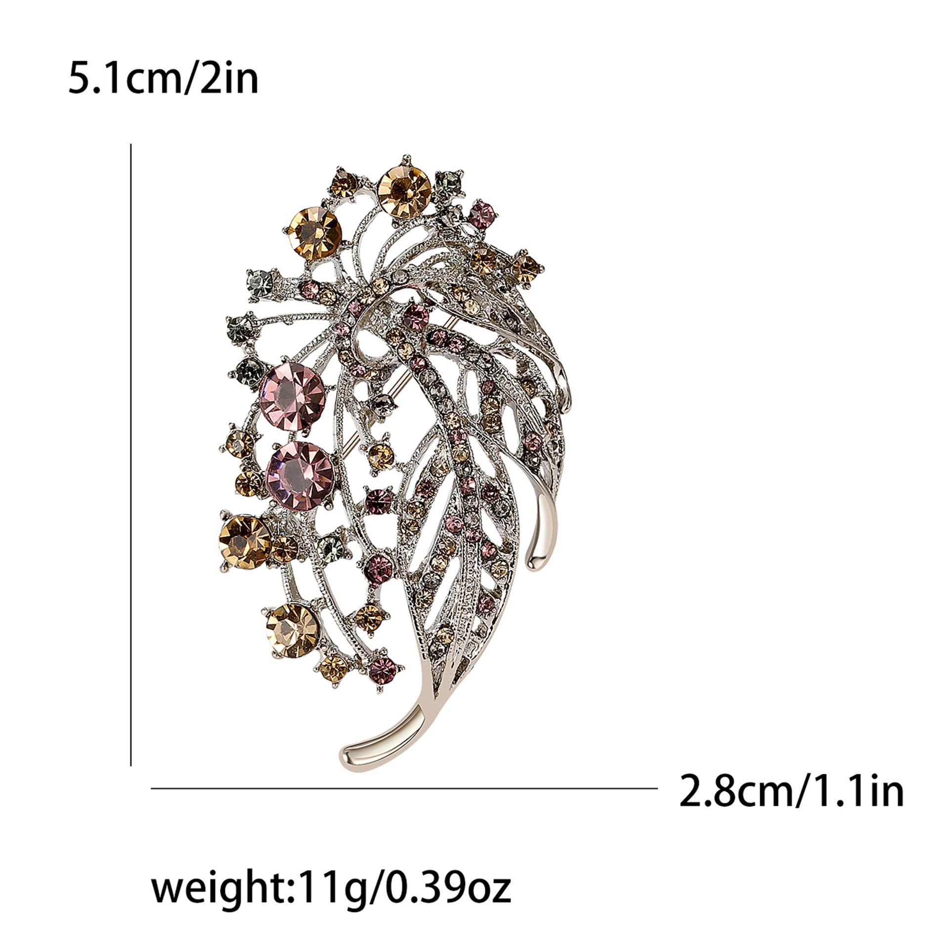 

Винтажная ажурная брошь в виде листа со стразами элегантная женская кофта свитер кардиган костюм корсаж булавка-растение