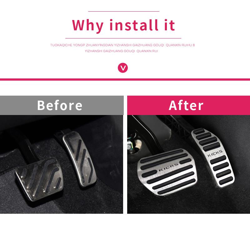 Car Foot Pedal Accelerator Fuel Brake Pedals Cover Pad For Nissan Kicks P15 2016 2017 2018     Accessories