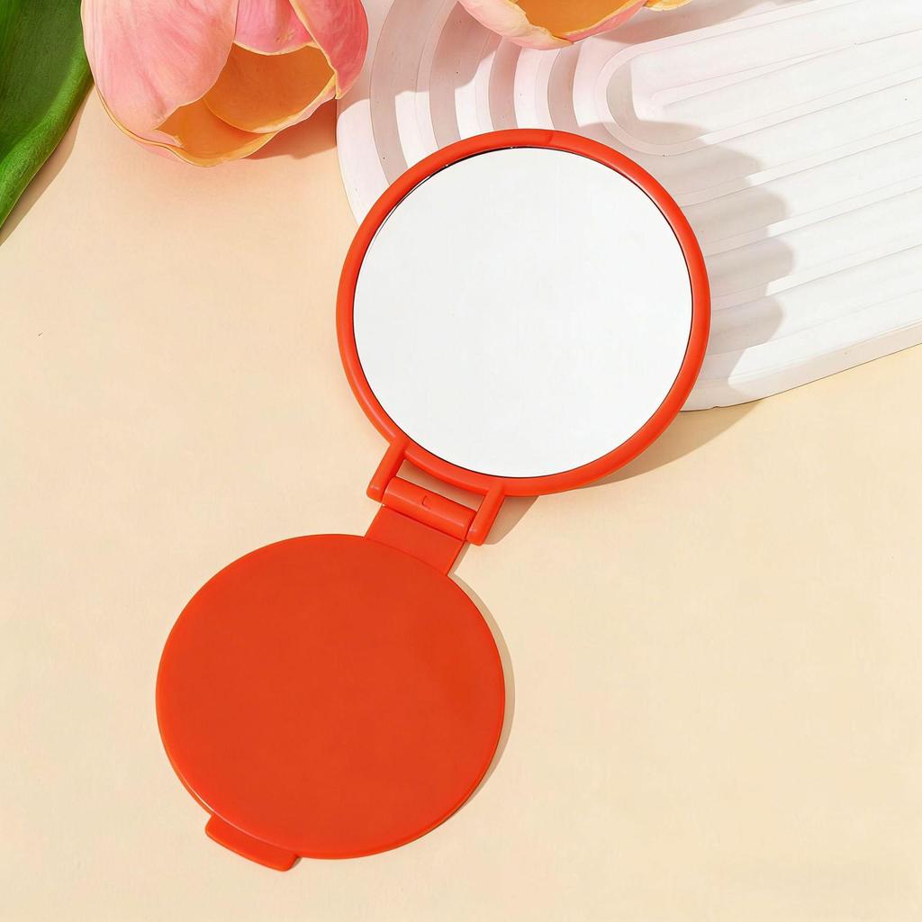 Compact Single-Sided Folding Round Makeup Mirror - Portable Gift Mirror