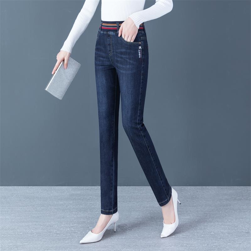 Woodpecker High-Waisted Stretch Skinny Jeans for Women - 2025 Slimming Elastic Pants for Spring/Autumn