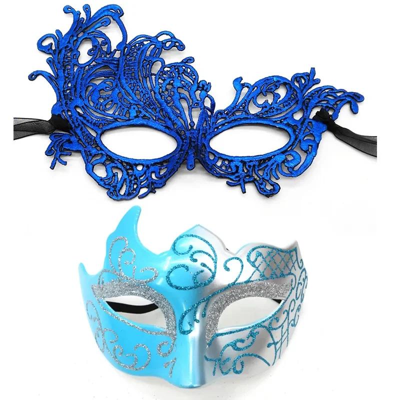 Lace Mask Set Painted Phoenix Lace Eye Mask Party Mask 2pcs For Masquerade Ball Costume Party Halloween