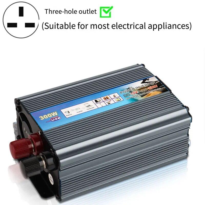Car Power Inverter 12v/24v To 220v Suitable for Small Cars and Trucks 300W High Power with USB Interface and Power Socket