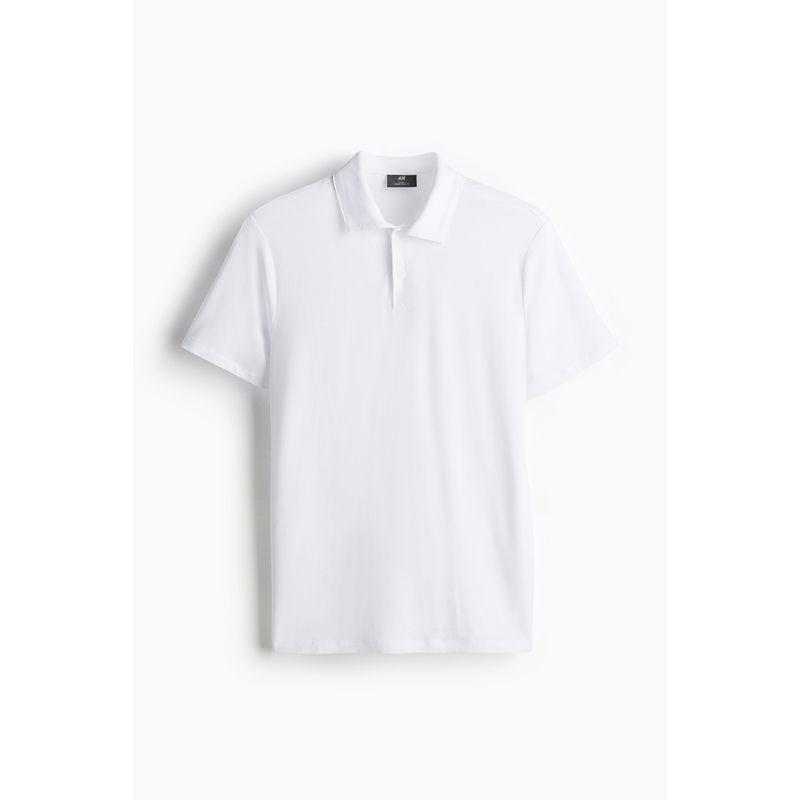 

HM Men s Polo Shirt Autumn Men Leisure Commute Shoulder Lyocell Polo Shirt 1232559 White 175/108