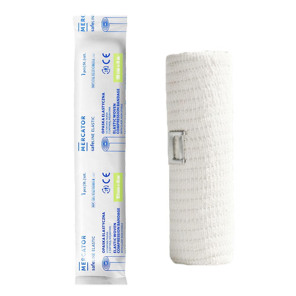 Elastic Compression Bandage With Clasp 10cm x 4m O-Safeline Elastic Non-Sterile Paper 1 Pcs