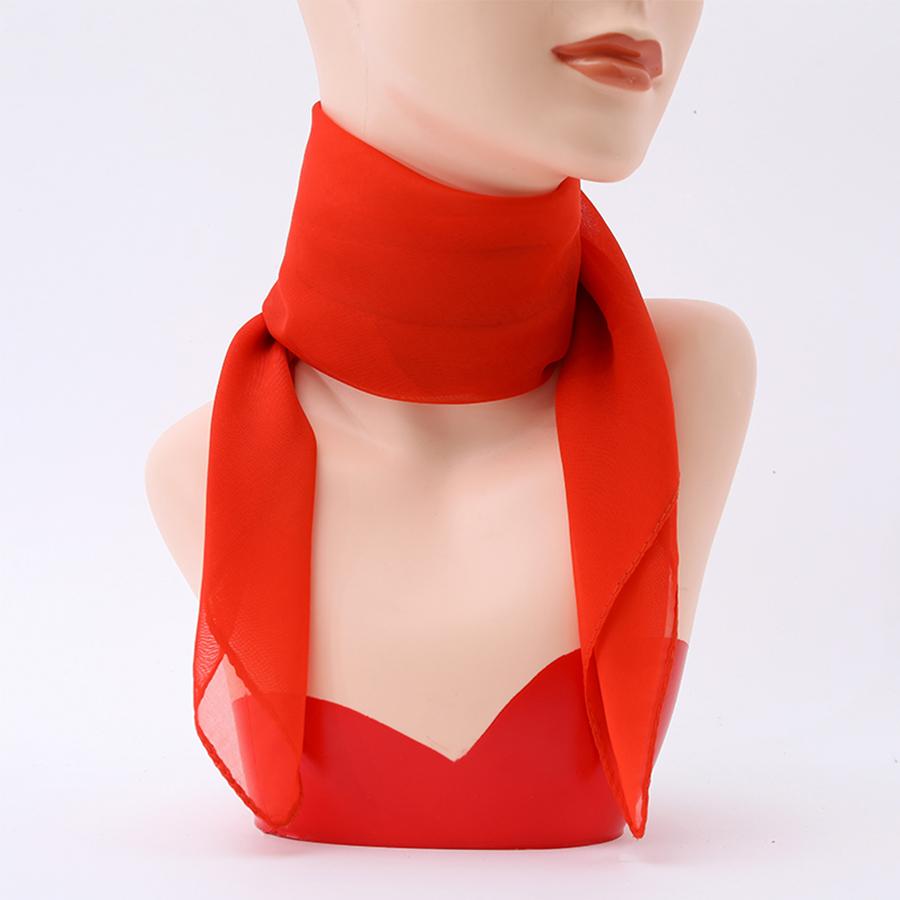 Solid Color Chiffon Small Scarf Women'S Neckerchief 65*65Cm Square Scarf Shawls Female Hair Ties Bands Shawls
