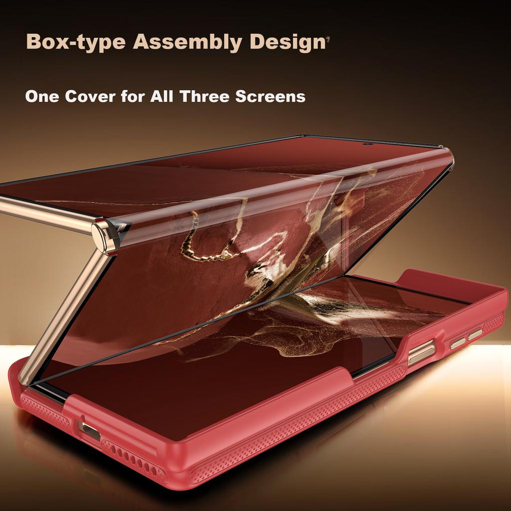 Wrist Strap Mechanical Stand | Central Shaft ProtectionHuawei Mate X Phone Case, Huawei XTS Foldable Protective Case, Shockproof High-End - Red