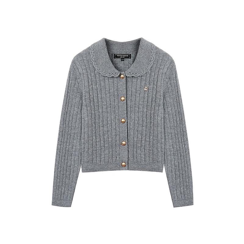 Teenie Weenie Women's Polo Collar Knit Cardigan