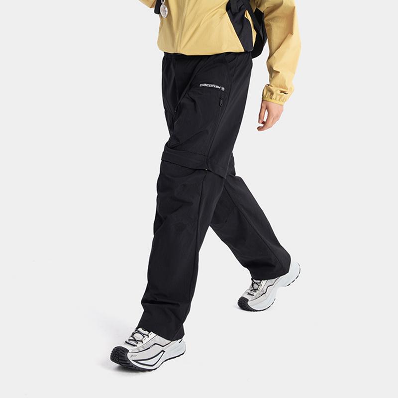 Li Ning CF Suo Solid Color Versatile Double Pleat Water-Resistant Cargo Loose Straight Leg Casual Pants Men Bottoms Black AYKV213-4