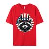 Raccoon Patriotic America 4th Of July TShirts Funny Cotton Tees Printing Tops Tee Loose TeeShirt Unisex Top Tshirts