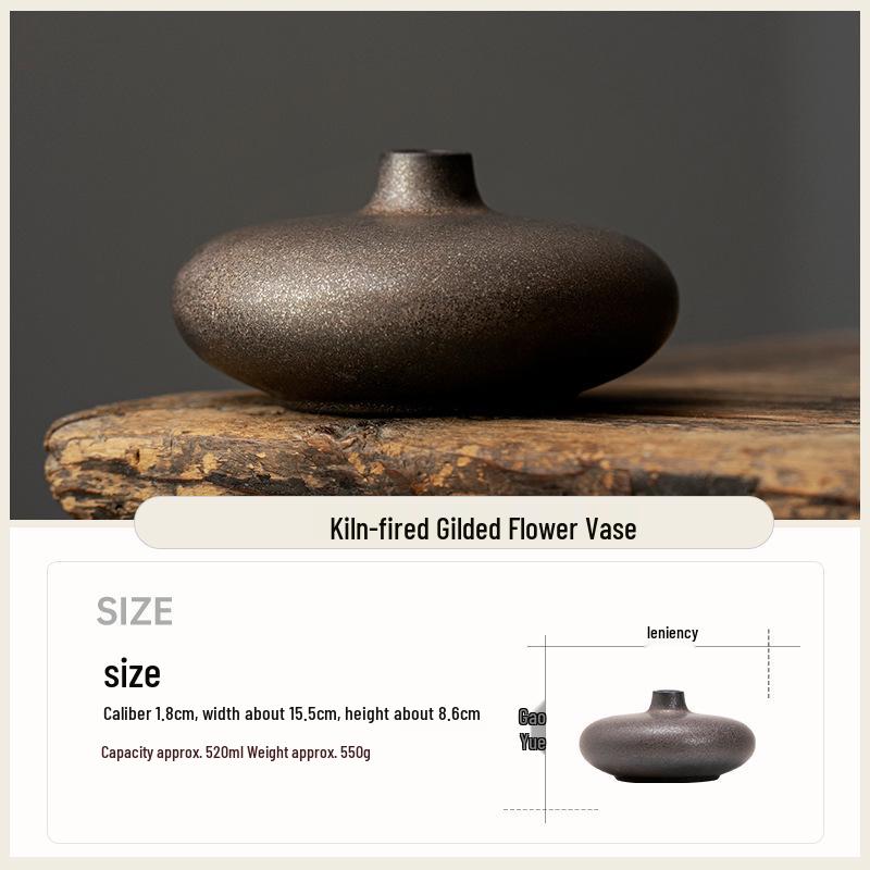Vase en Céramique Wabi-Sabi Zen pour Fleurs Sèches - Support Décoratif Rétro