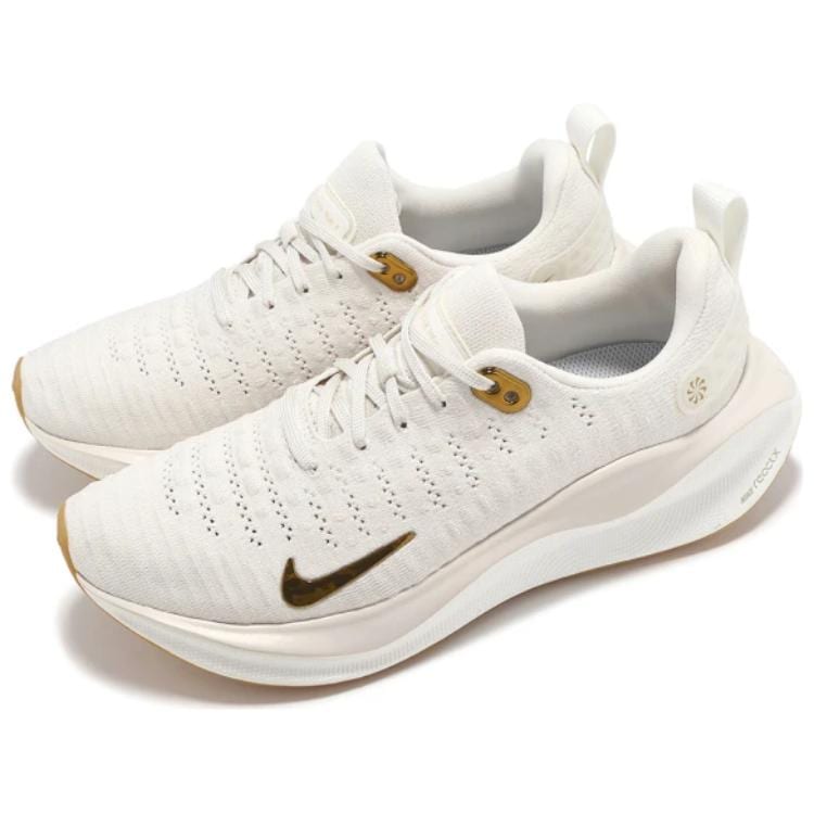 Nike ReactX Infinity Run 4 Branco Borracha Metálico Dourado Feminino DR2670-013